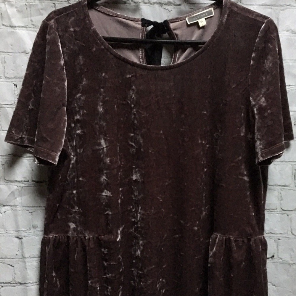 Pleione Free Spirit Purple Crushed Velvet Blouse L